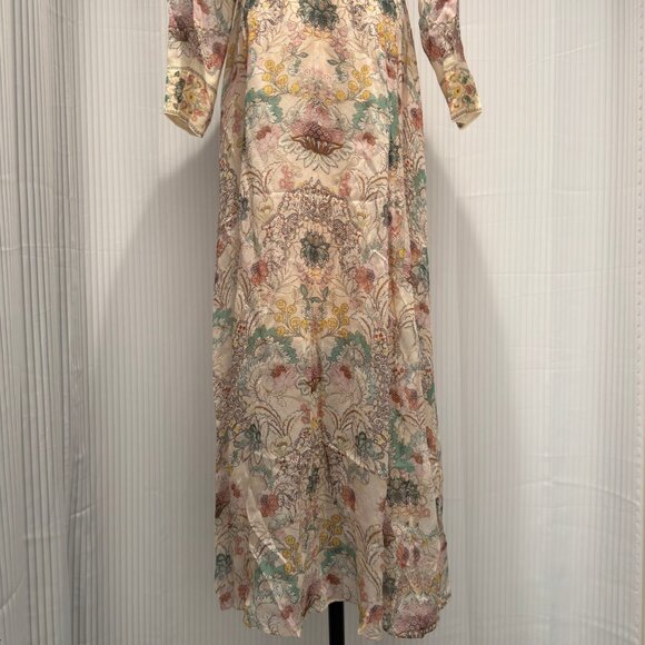 Zimmermann floral-print tie-neck maxi dress- Size 0/US4 - Picture 9 of 11